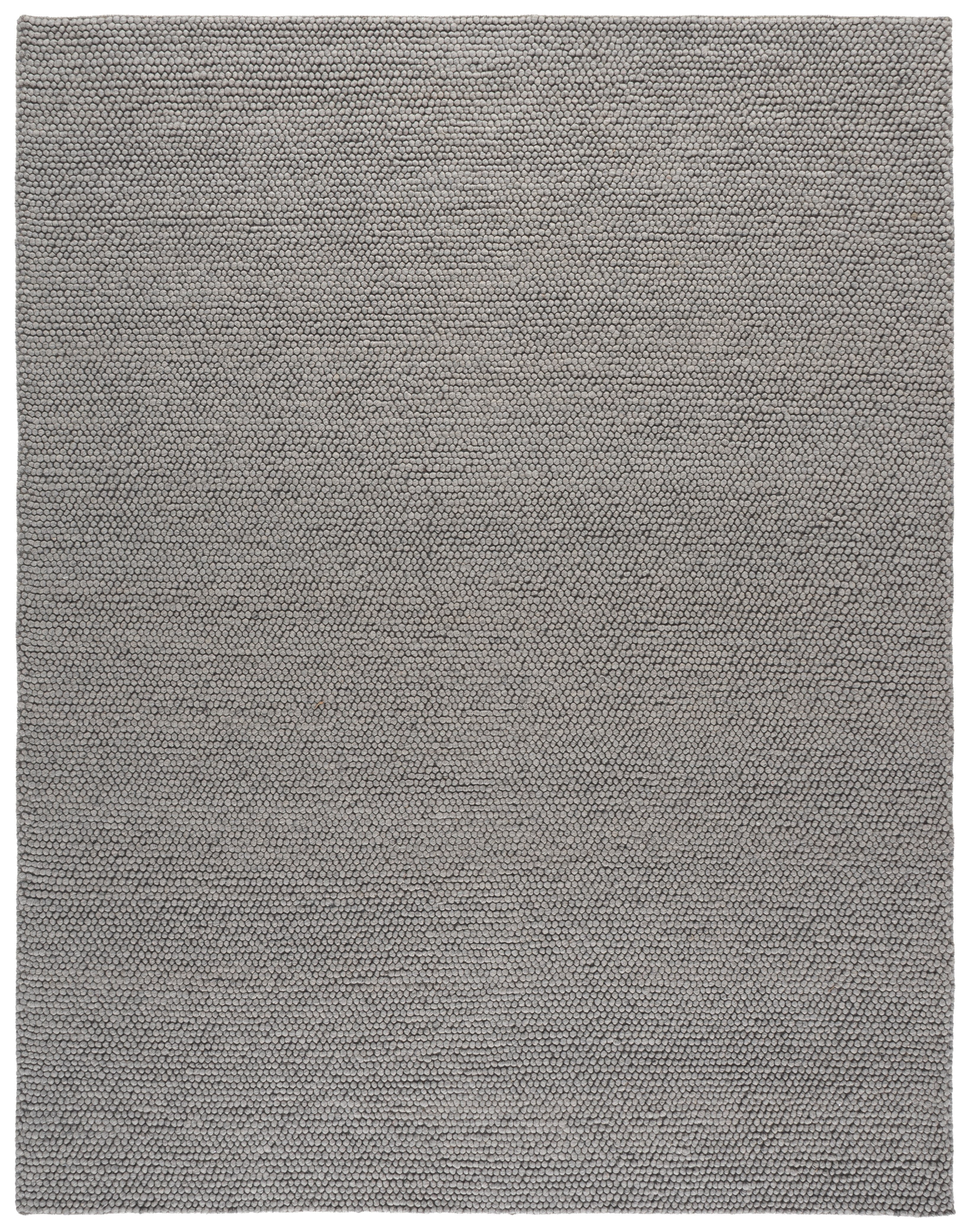SAFAVIEH Natura Feride Solid Braided Wool Area Rug, Silver, 8' x 10' - Large - Scandinavian Design, Silver, Handmade Wool Blend, Ideal for Living Room, Bedroom, Dining Space