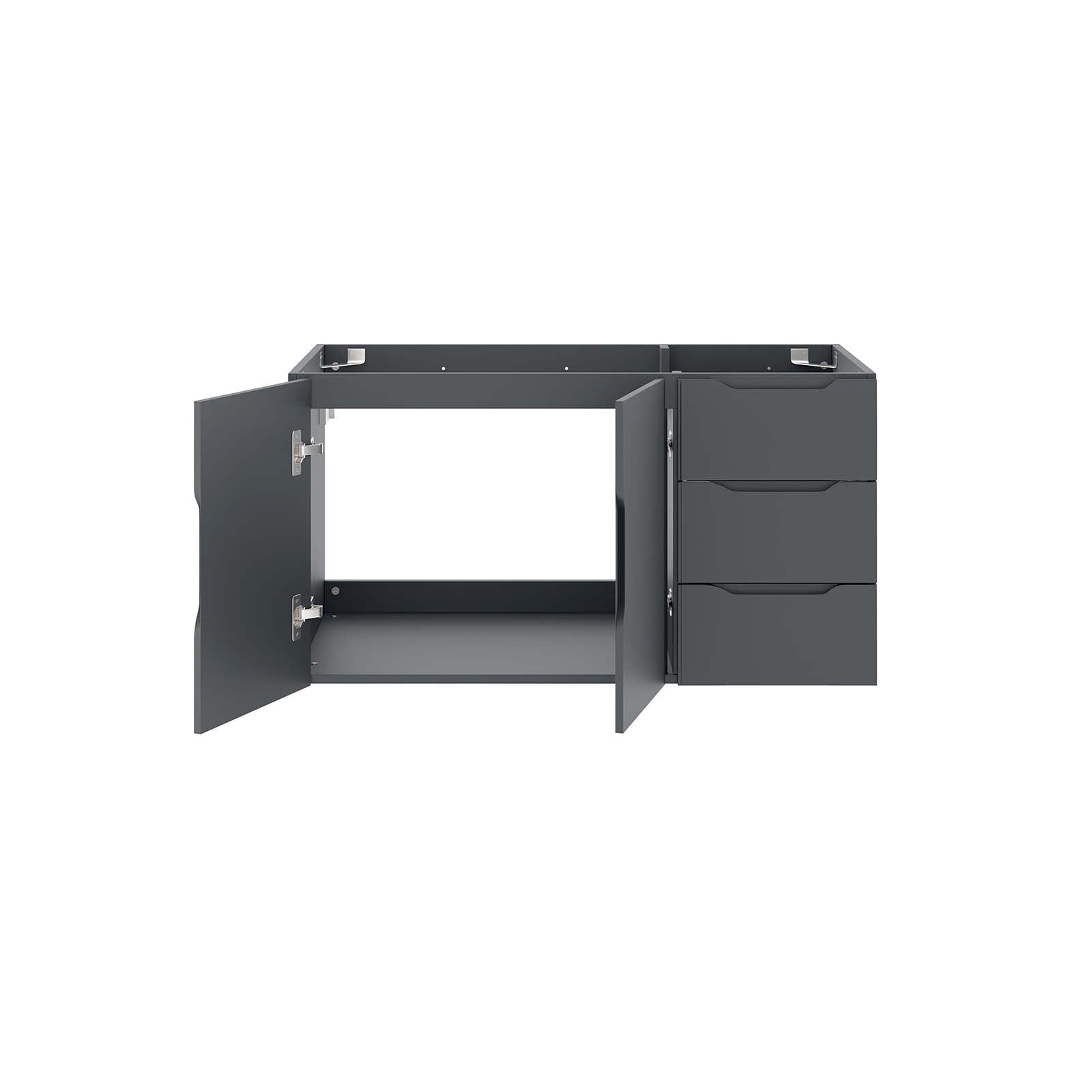 Modway Vitality 36" Bathroom Vanity Cabinet (Sink Basin Not Included) in Gray