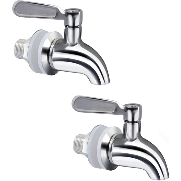 Stainless Steel Replacement Spigot for Beverage Dispenser with Screen Filter Fits 5/8 inch Opening(2PACK)