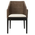 thumbnail image 2 of Safavieh Enrico Scandinavian Rattan and Wood Dining Arm Chairs, Brown/White, 2 of 5