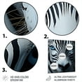 thumbnail image 3 of Designart "Dynamic Black and White Zebra Patterns II" Animals Zebra Metal Wall Art, 3 of 5