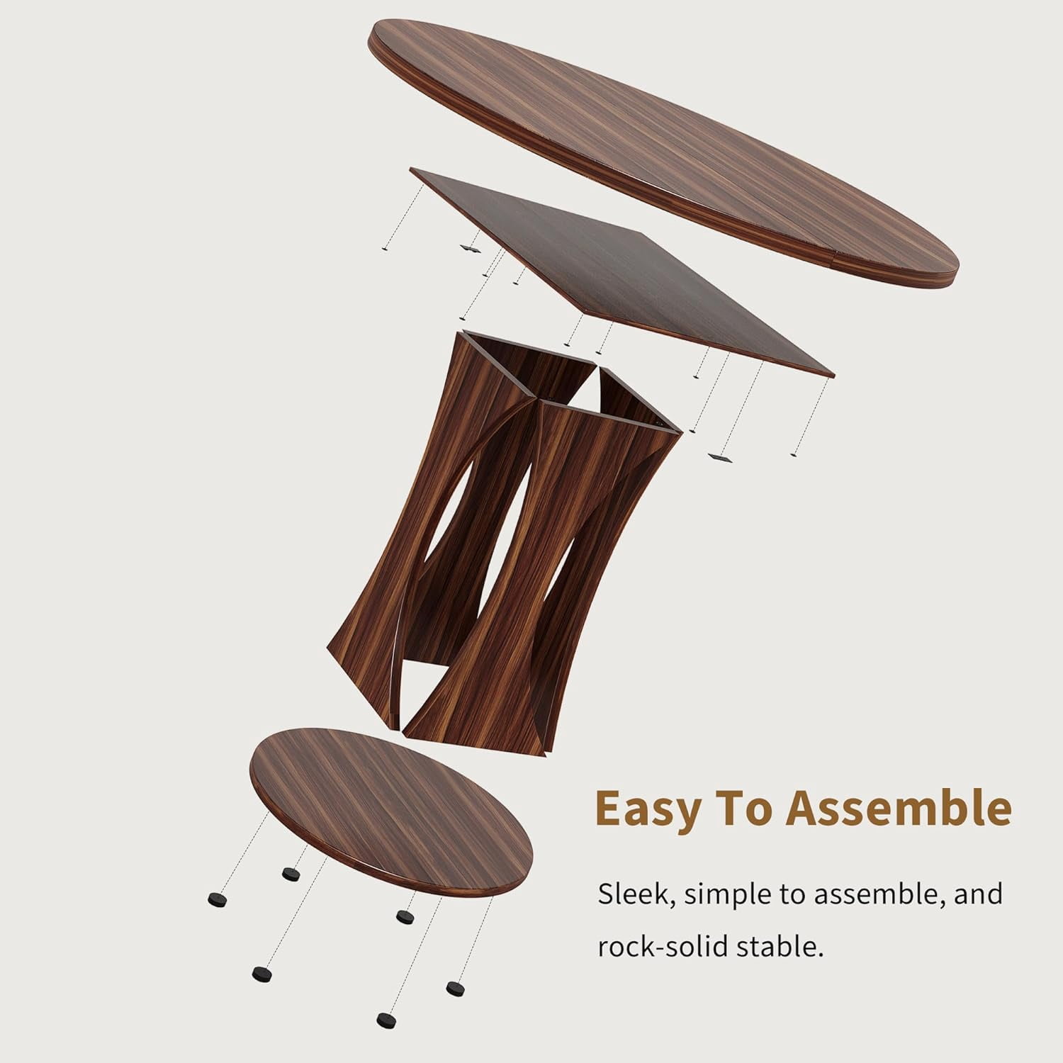 Virans 47.2" Round Dining Room Table for 4-6,Dinner table with MDF for Kitchens,Living Rooms,Walnut