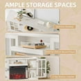 thumbnail image 5 of Furniwell Electric Fireplace TV Stand for TVs up to 65’’, Farmhouse Media Entertainment Center with 3-Sided Glass Fireplace, TV Console with Door Storage Cabinet for Living Room (White), 5 of 7
