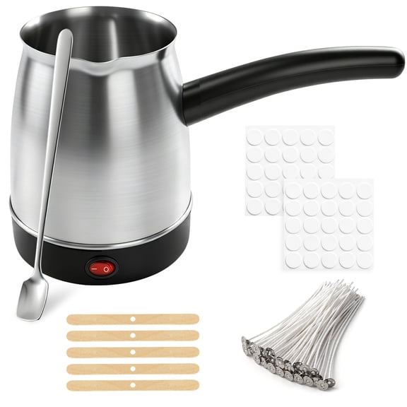 START MAKERS Candle Making Kit, Wax Melter for Candle Making, DIY Candle Supplies Set for Beginners Adults, 600ml Melting Wax Pouring Pot, Spoon, Candle Wick
