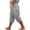 Gray, variant on Ruimatai Women Capri Cropped Pants High Waist Drawstring Elastic Waistband Lace Cutout Pockets Loose Fit Casual Summer Trousers