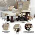 thumbnail image 3 of BizChair Faux Leather Recliner, Beige, 3 of 11