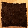 thumbnail image 2 of Satin Rosette Decorative Throw Pillow/Sham Cushion Cover Brown, 2 of 3