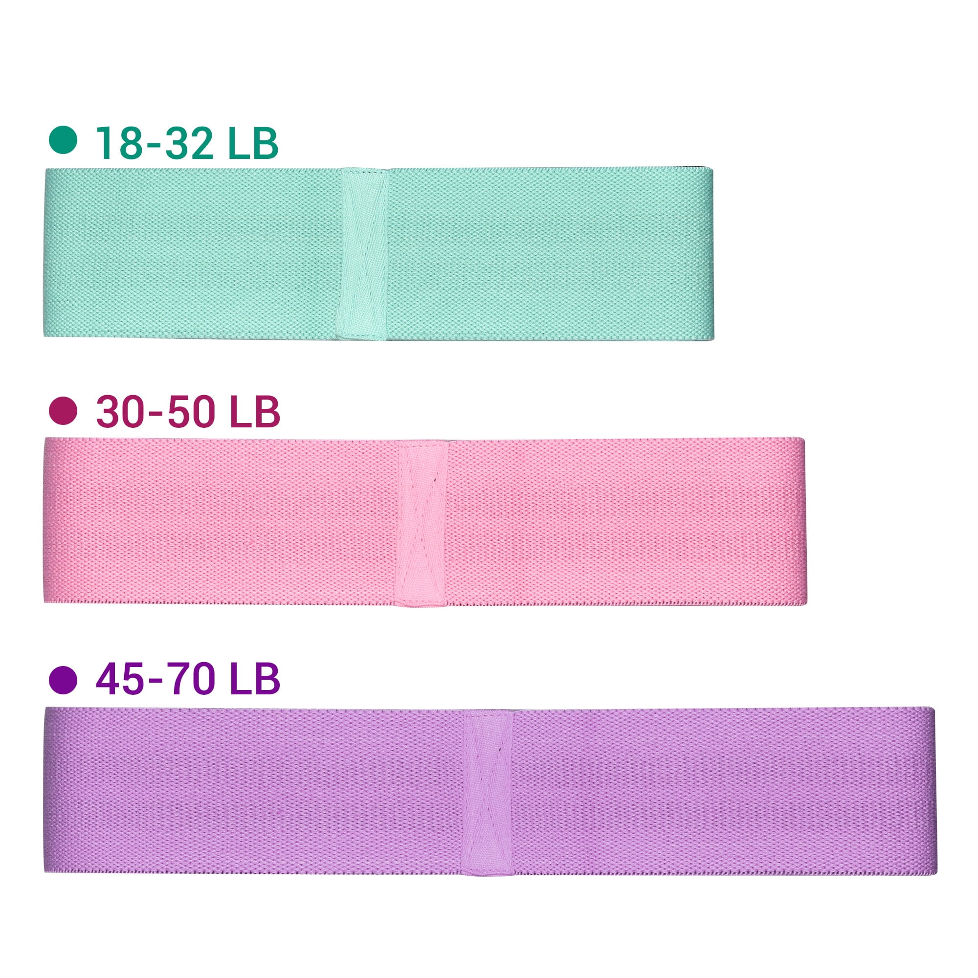 Yescom 3 Pack Resistance Loop Bands Set Workout Fitness Fabric Bands Gym Home Yoga