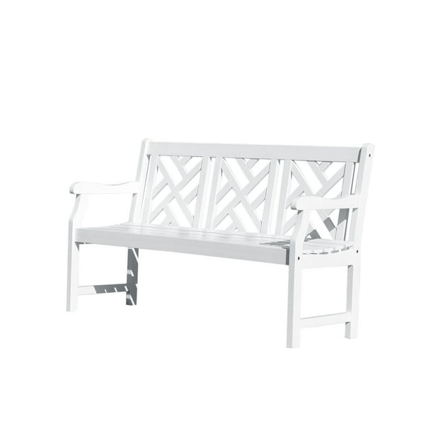 Outdoor Furniture Patio Bench, White Patio Bench