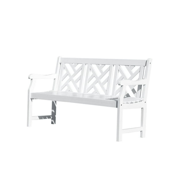 57 White Painted Finish Mosaic Back Outdoor Furniture Patio Bench Com Outdoor Furniture Patio Bench, White Patio Bench
