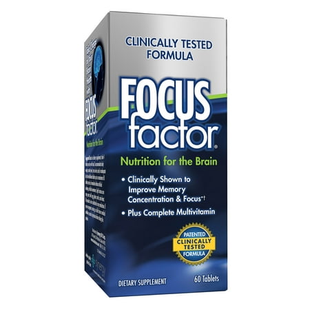 Focus Factor Original - Clinically Shown to Improve Memory, Concentration & Focus - Doubles as Complete Multivitamins - 60 Count