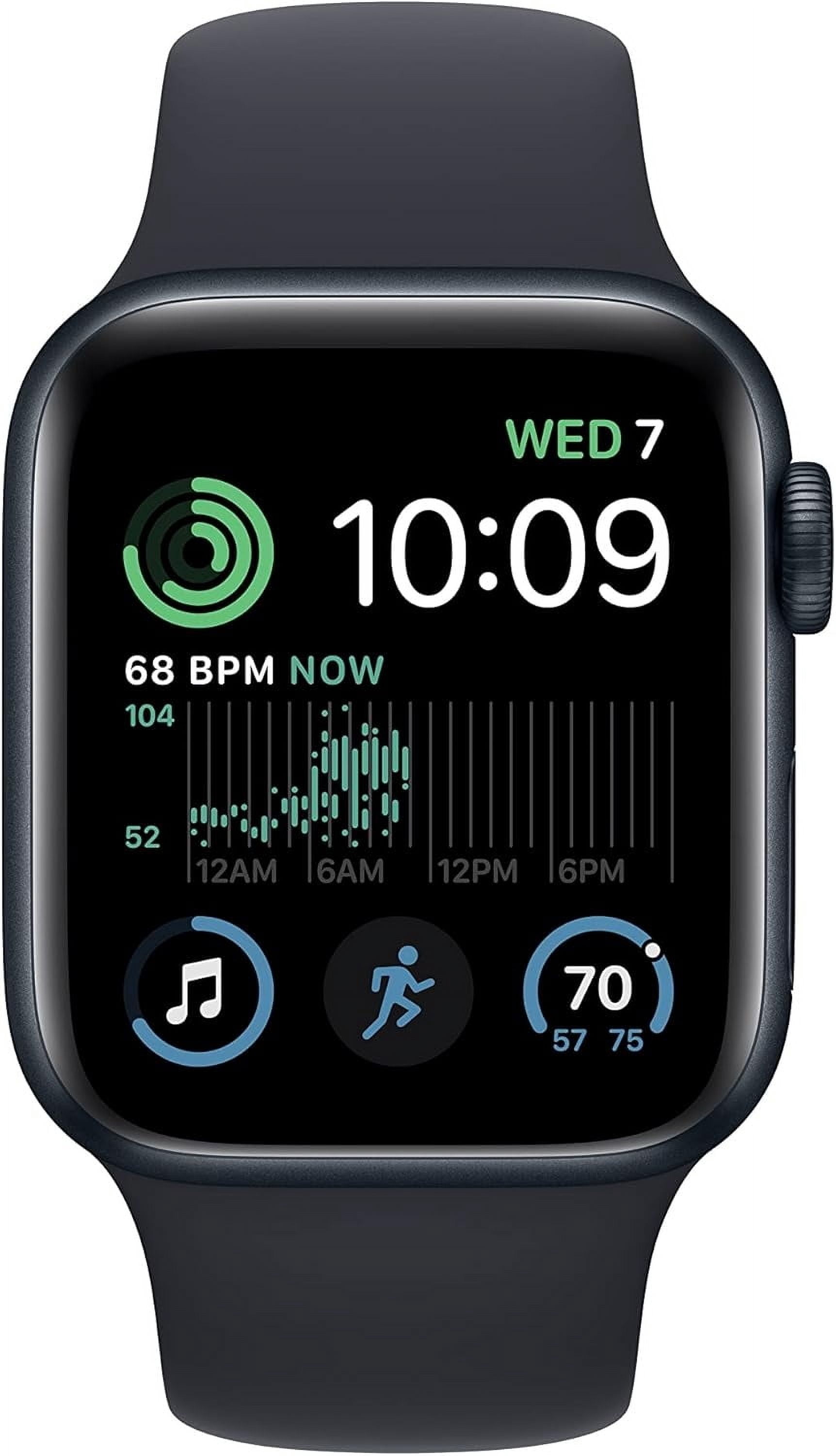 Restored Apple Watch SE 2nd Gen 40mm GPS + Cellular Midnight Aluminum Case - Midnight Sport Band M/L Good