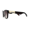 thumbnail image 3 of Womens Slim Rectangle Horn Rim Jewel Metal Hinge Plastic Sunglasses All Brown, 3 of 4