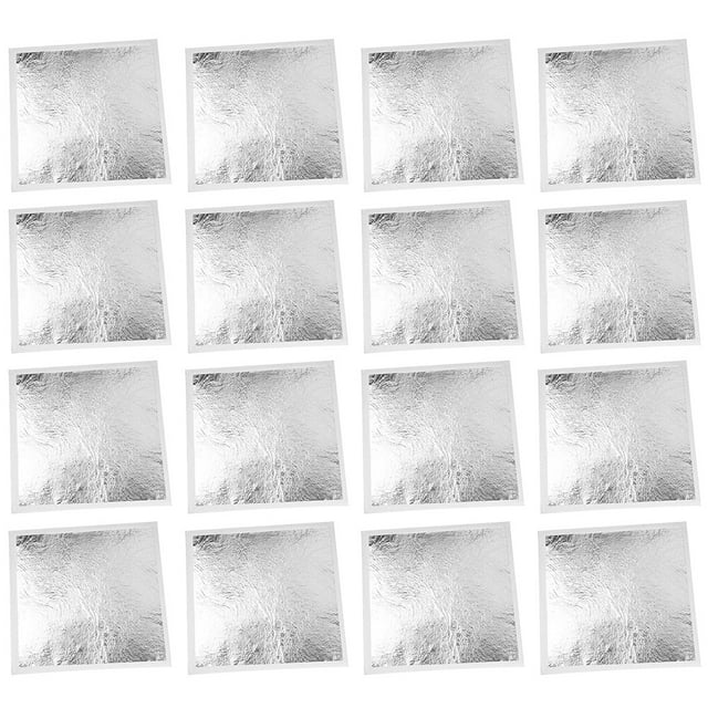 BRIGHTFUFU Hojas de plata de imitación de láminas de oro de 150 piezas para decoraciones de artesanías