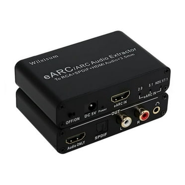 MYKOMI HDMI Earc/Arc Audio Extractor/Adapter, HDMI Earc/Arc to HDMI, RCA R/L, Optical, 3.5mm Audio Converter