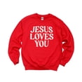 thumbnail image 7 of Jesus Loves You Sweatshirt for Women - Christian Faith Easter Church Distressed Pullover Red Sweatshirt Adult Medium, 7 of 7
