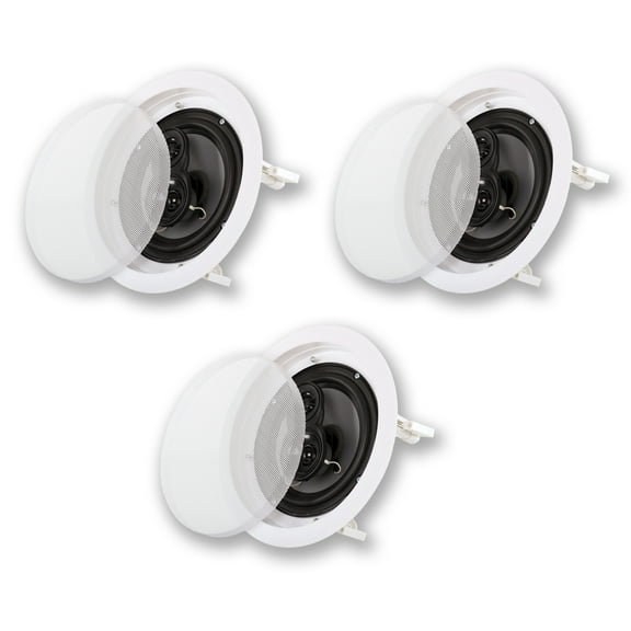 Acoustic Audio CS-IC63 In Ceiling 6.5" Home Theater 3 Speaker Set 3 Way Flush Mount