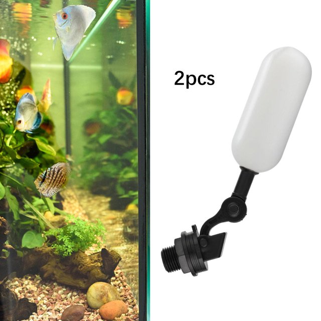 2x 1/2 pulgada Válvula de bola flotante Bola ajustable Válvula flotante Válvula Control de nivel de agua para acuarios de tanque de agua de acuicultura de la piscina Acuarios Negro