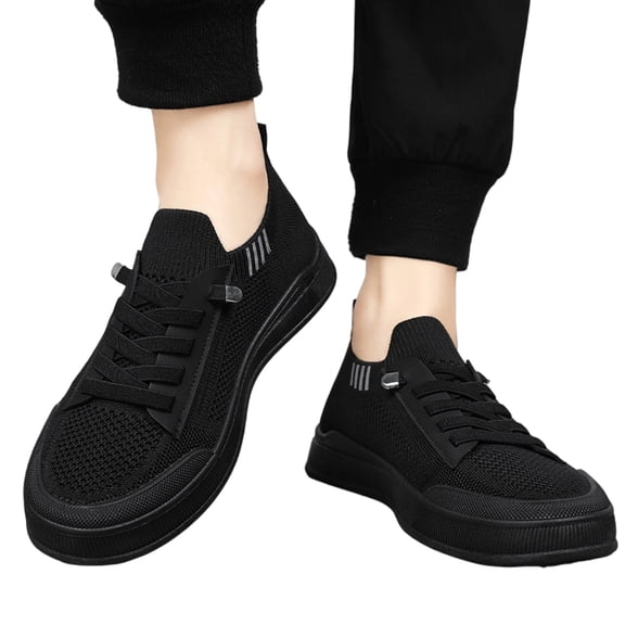 NexTorq Men's Breathable Running Shoes Mesh Low Top Casual Slip-On Outdoor Sports Sneakers Black 39