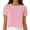 Pink, variant on Crop Tops for Women Solid Color Short Sleeves Crew Neck Basic Shirts Beach Travel Vacation Summer Spring Tops,Size S-3XL