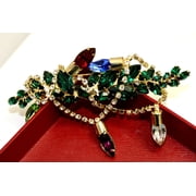 Vintage Design Christmas Lights Rhinestone Pin Brooch Festoon of Crystal Light, Xmas Holiday Light, Holiday Jewelry