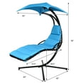 thumbnail image 3 of Costway Hanging Swing Chair Hammock Chair w/ Pillow Canopy Stand Blue, 3 of 11