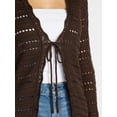 thumbnail image 3 of No Boundaries Tie Front Pointelle Duster, Women's Sizes XXS-XXL, 3 of 4