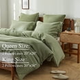 thumbnail image 4 of Simple&Opulence 100% Belgian Linen Pillow Shams -Set of 2, Queen Size - Basic Style Breathable Pure Linen Suitable for Home - Soft Durable Envelope Closure Pillowcases (20''x 26'', Olive Green), 4 of 6