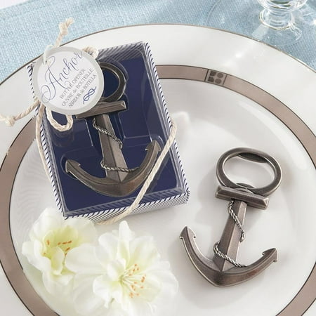 Kate Aspen Anchor Nautical Themed Bottle Opener, All Birthday Party Favors, Bridal Shower Favors, Wedding Favors, Baby Shower Favors and Rehearsal Dinner Supplies - 6 Sets