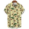 thumbnail image 3 of Camisa hawaiana con estampado de frutas y plátanos para hombre, camisas hawaianas con estampado 3D de limón y naranja, blusas casuales de calle con solapa, blusa holgada de manga corta, 3 of 5