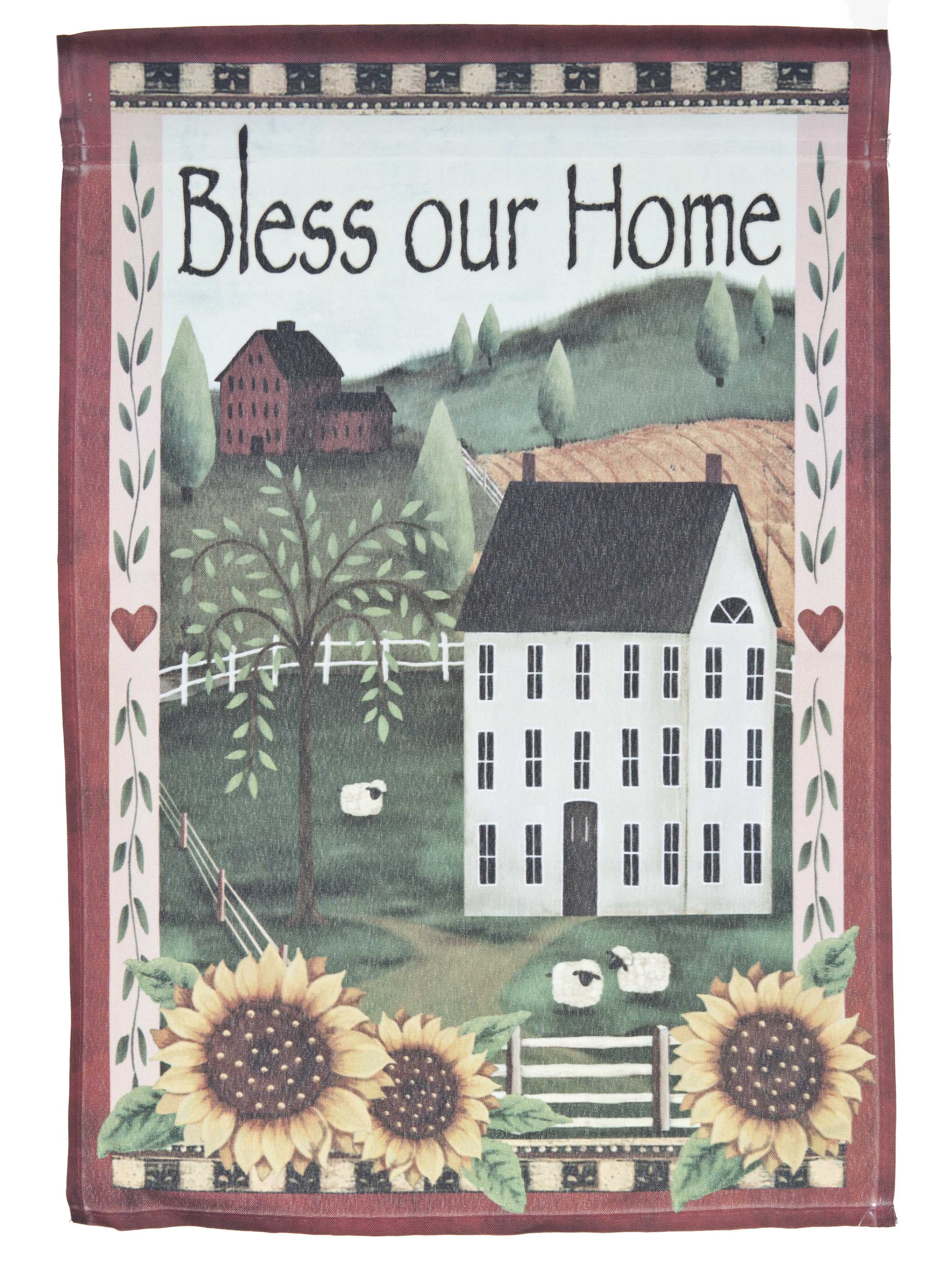 Bless Our Home Lawn Flag w Farmland by Garden Accents (12 x 18 Inch) by