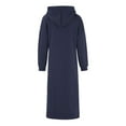 thumbnail image 4 of DondPO Maxi Dress for Women Hoodie Dress Women's Loose Hooded Long Dress Padded Sweatshirt Casual Fashion Dress Large Pocket Dress Casual Dresses Long Sleeve Dress Blue Dress XXL, 4 of 8