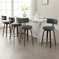 thumbnail image 2 of ANMINY Bar Stools Set of 4 360° Swivel with Back and Round Seat PU Leather Barstools 29" Bar Height Upholstered Bar Chairs Island Stools for Kitchen Counter, 2 of 9