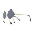thumbnail image 3 of Womens Tassle Cloud Shape Rimless Unique Retro Party Shade Sunglasses Gold - Black, 3 of 4