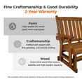 thumbnail image 6 of Innovaze Wooden Patio Glider, with Cup Holders, High Back and Deep Contoured Seat, Solid Fir Wood, Heavy Duty 800 LBS (Teak Tone, 3-Seater), 6 of 10