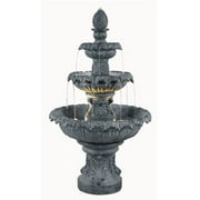55" Three Tier Outdoor Patio Garden Water Fountain - Marble Finish