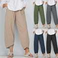 thumbnail image 5 of Guardurnaity - Pantalones deportivos de pierna ancha para mujer, informales, de talla grande, con cintura elástica Prendas para la parte inferior del cuerpo Azul oscuro L, 5 of 5