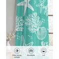 thumbnail image 6 of Teal Coastal Sheer Curtains 39 Inch Length 2 Panels Set for Living Room/Bedroom, Nautical Beach Starfish Coral Summer Kitchen Curtains Grommet Semi-Sheer Curtains Drapes Window Treatments 27.5"x39"x2, 6 of 7
