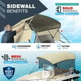 thumbnail image 2 of Knox B44-T44E-Z4 79-84 in. Universal 4 Bow Bimini Tops with Detachable Mesh Sidewalls for Boats, Sand, 2 of 7