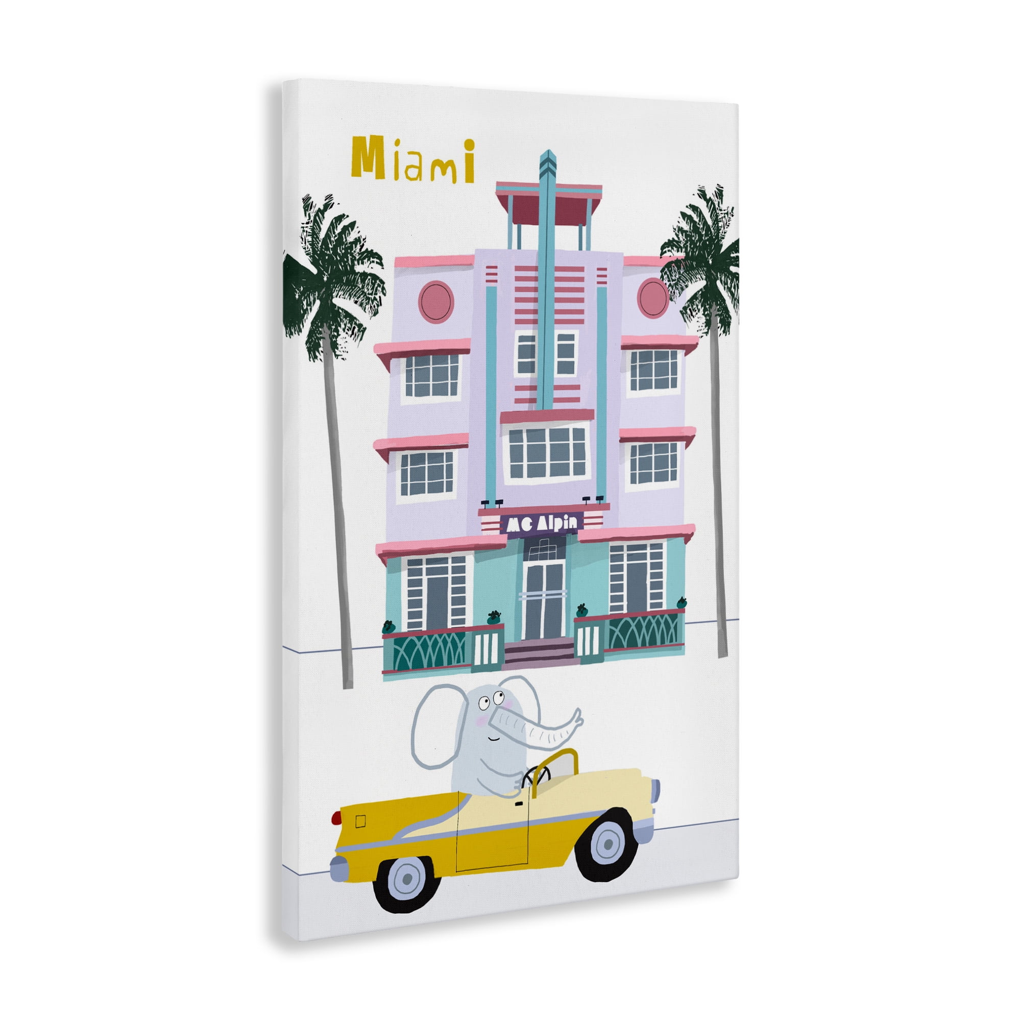 Elephant & Miami Hotel Canvas Wall Art, design by Carla Daly