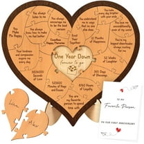2026 Valentine's Day Wooden Love Puzzle,Customizable Name & Time Quantification(3 Years/36 Months/1095 Days) With Confession Statements,Heart - Shaped Desktop Decor With Bracket