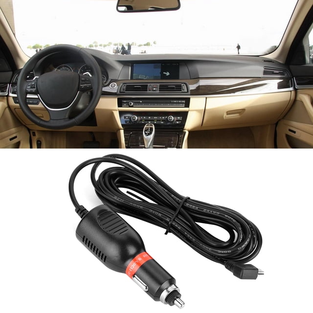 Car Lighter Power Supply Adapter Cable, 12-24V 11.5ft Car Driving Recorder GPS Navigator Lighter Charging Line Cable