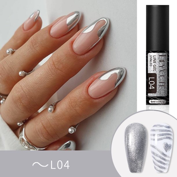 LILYCUTE 5ml Línea De Uñas Gel Esmalte Purpurina Oro Plata Dibujo Pintura Para Arte Manicura UV Color Gao Jiahui unisex