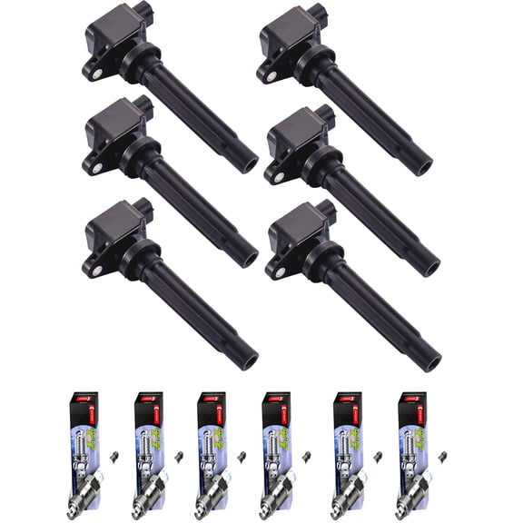 Set of 6 ISA Ignition Coils and 6 Denso Spark Plugs Compatible with 2006-2008 Suzuki Grand Vitara 2.7L V6 2737cc -ci Replacement for UF562