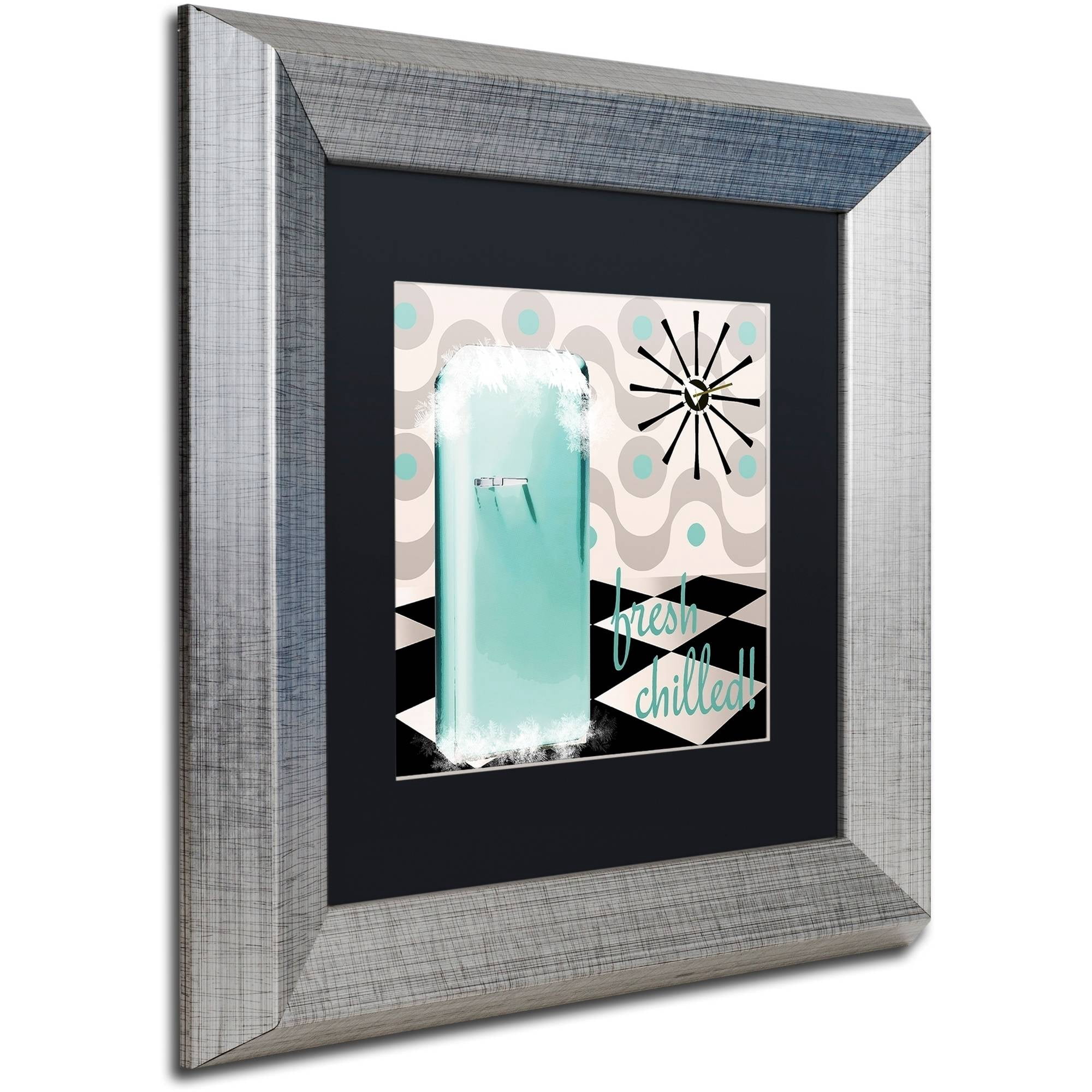 Trademark Fine Art "Fifties Kitchen II" Canvas Art by Color Bakery Black Matte, Silver Frame
