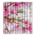 thumbnail image 1 of Cortina de ducha ABPHQTO diseño flor de durazno Impermeable 160x180 cm, 1 of 2