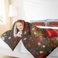 thumbnail image 4 of Feelyou Red Groovy Floral Bedding Comforter Set, Farmhouse Flower Botanical Twin Comforter Sets, Vintage Oil Printing Reversible Bedding Set, Microfiber Bedroom Decor, 2 Pieces, 4 of 8