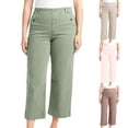 thumbnail image 2 of Yuanlook Women's Plus Size High Waist Cropped Wide Leg Pants Minimalist Casual Trousers Size S-4XL, 2 of 8