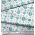 thumbnail image 3 of Soimoi Silk Fabric Snowflake Artistic Print Fabric by Yard 42 Inch Wide, 3 of 3