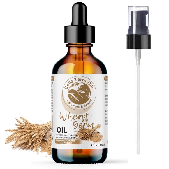 Aceite Portador de Germen de Trigo Bella Terra Oils 100% Puro Prensado en Frío para Piel Cabello Uña